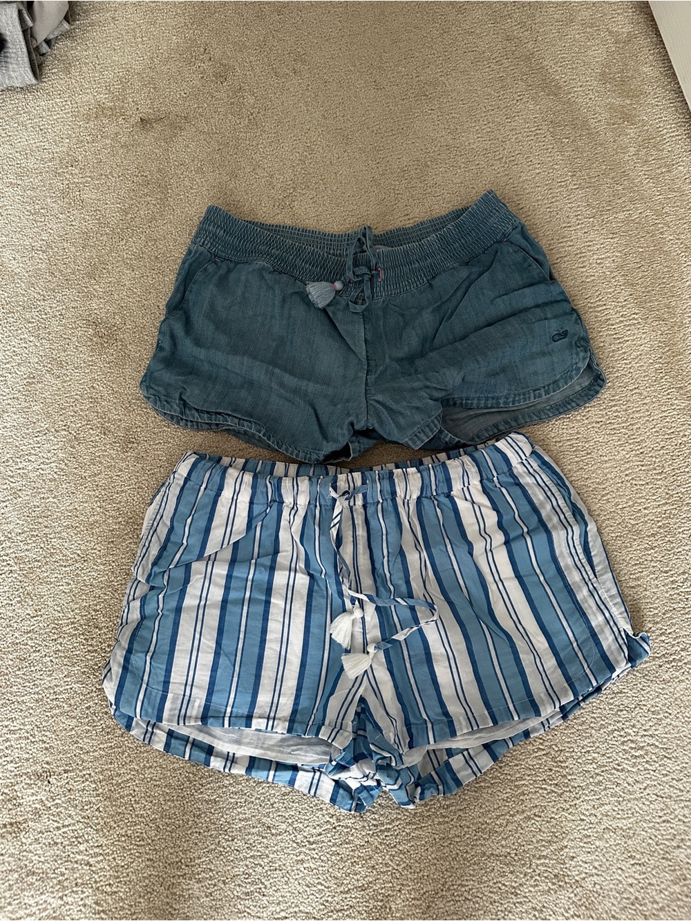 Vineyard Vines Blue Striped and Solid Teal Athletic Shorts Duo